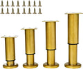 4PCS Adjustable 7.08-12.2 Inch Metal Furniture Legs Brass Furniture Replacement by SWTOOL
