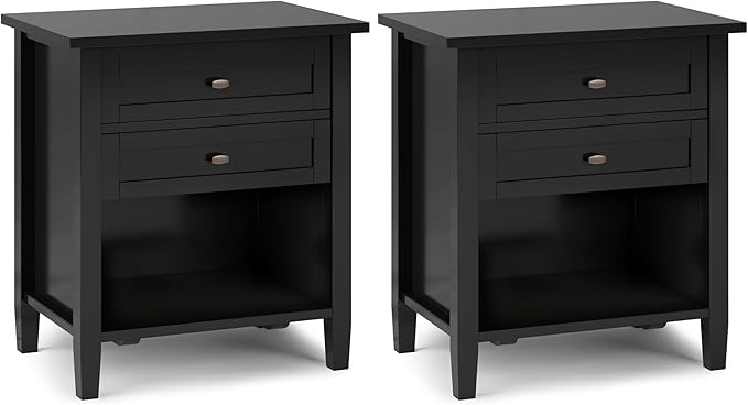 SIMPLIHOME Warm Shaker Solid Wood 24 inch Wide Transitional-Style Bedside by SimpliHome