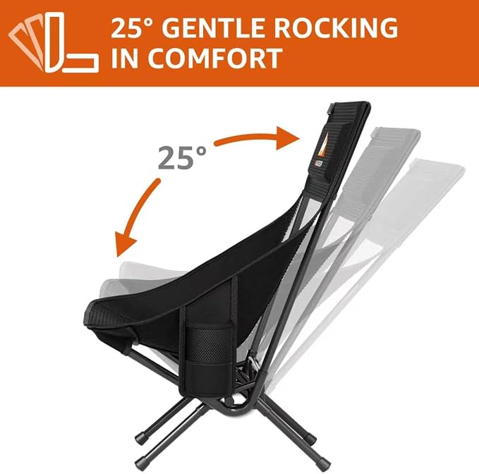 Armless Rocking Camping Chair for Adults, Portable Folding Outdoor Rocker - Image 4