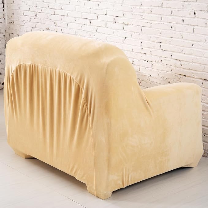 vctops 1-Piece Velvet Plush Stretch Chair Sofa Slipcover Soft Fuzzy Fluffy - Image 4