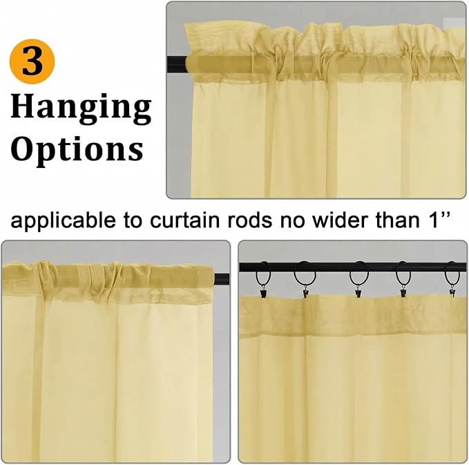 Gwine Extra Long Sheer Curtains 108 Inches Long - Image 2