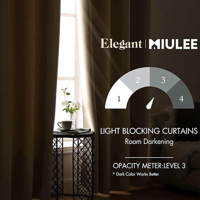 MIULEE 84" Long Room Darkening Curtains Thermal Insulated Drapes Solid Window - Image 2
