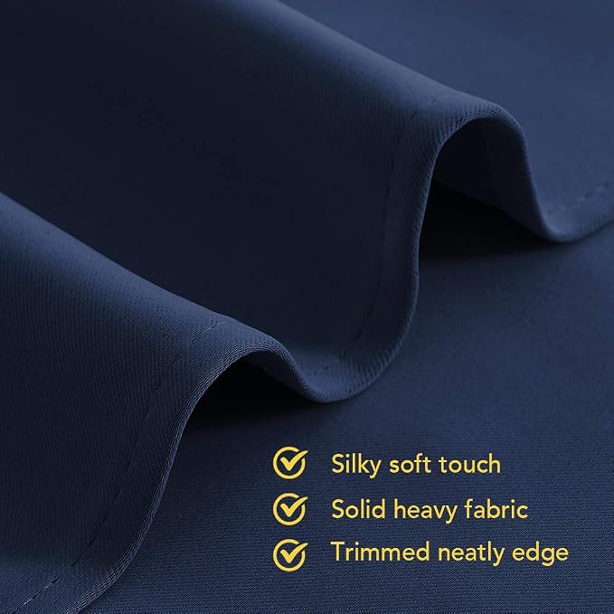NICETOWN Navy Blackout Curtains & Drapes, 1 Pair, W34 x L60, Window Treatment - Image 5