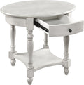 Oval End Table with Drawer, Solid Wood Sofa Side Storage Shelf, Traditional by MODERION-YourHomeSoulMate