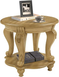 LKTART Round End Tables for Living Room, Vintage Side Table for Small Spaces by LKTART