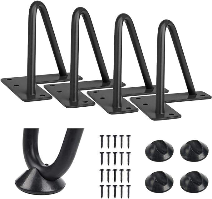 SMARTSTANDARD 4 Inch Heavy Duty Hairpin Furniture Legs, Metal Home DIY Projects by SMARTSTANDARD
