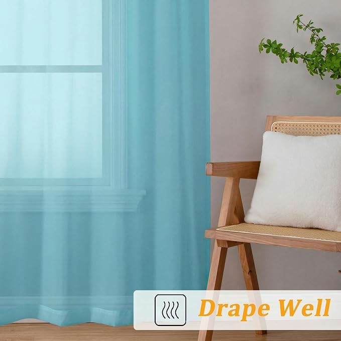 Gwine Short Kitchen Sheer Curtains 36 Inch Length - Image 6