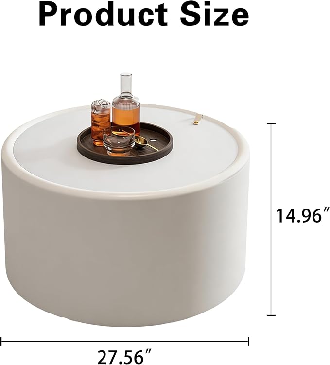 SSLine Set of 2 White Round Nesting Coffee Tables - Image 7