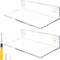 Jansburg 12 Inch L-Shaped Acrylic Floating Shelf Wall Mounted Shelves Invisible by Jansburg
