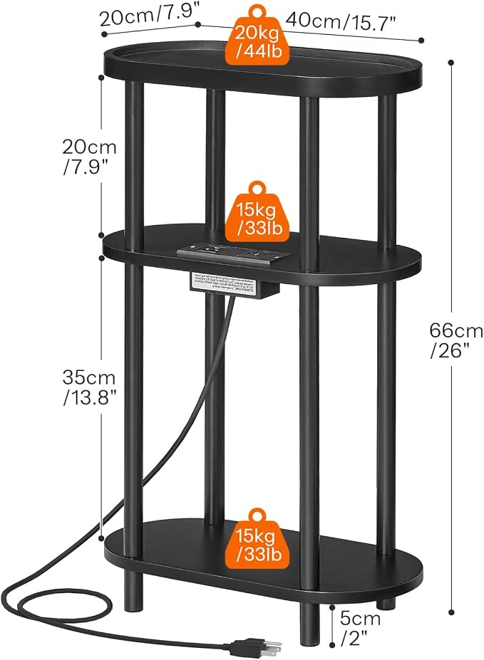 HOOBRO Small Narrow Side Table - Image 3