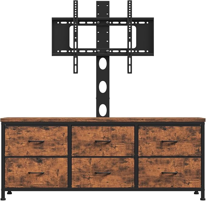 TV Stand with Mount, Fabric Dresser with 6 Drawers - Image 8