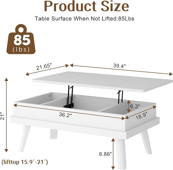 Shintenchi Coffee Table, Lift Top Coffee Table - Image 3
