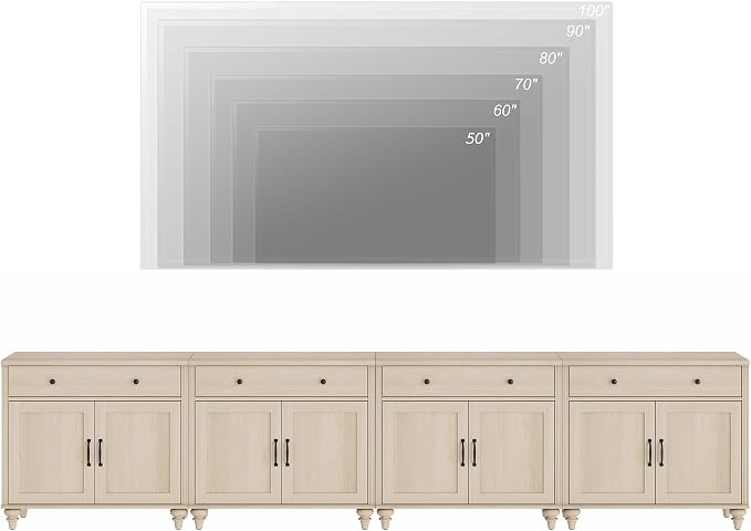 WAMPAT Farmhouse TV Stand for 85 inch TV - Image 4