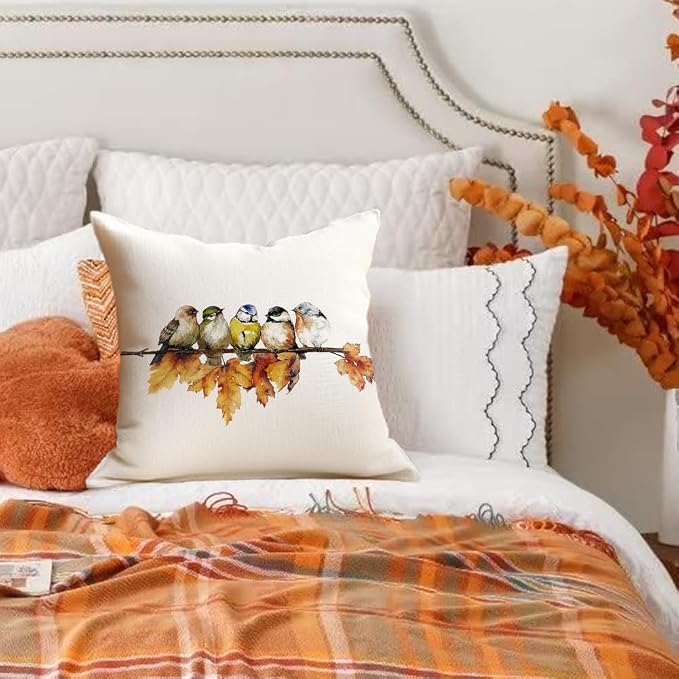 RABUSOFA Fall Outdoor Pillow Covers 18x18 Inch Waterproof Outdoor Thanksgiving - Image 3