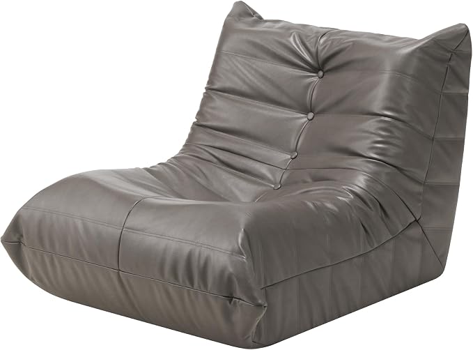 Hobestluk Small Bean Bag Chair Leather Beanbag Lazy Floor Sofa Bean Bags - Image 3