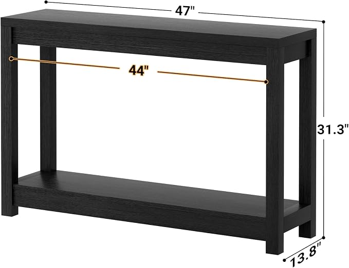 Besiost 47" Farmhouse Wood Entryway Table Narrow Console Table - Image 3