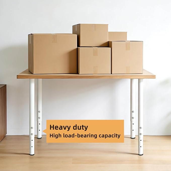 QLLY 24-40 inch Adjustable Metal Table Legs, Heavy Duty DIY Desk Legs - Image 4