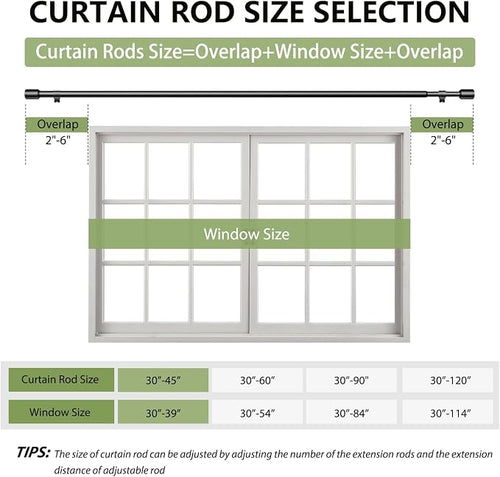 5/8” Diameter Curtain Rods 30-45 Inch, - Image 2