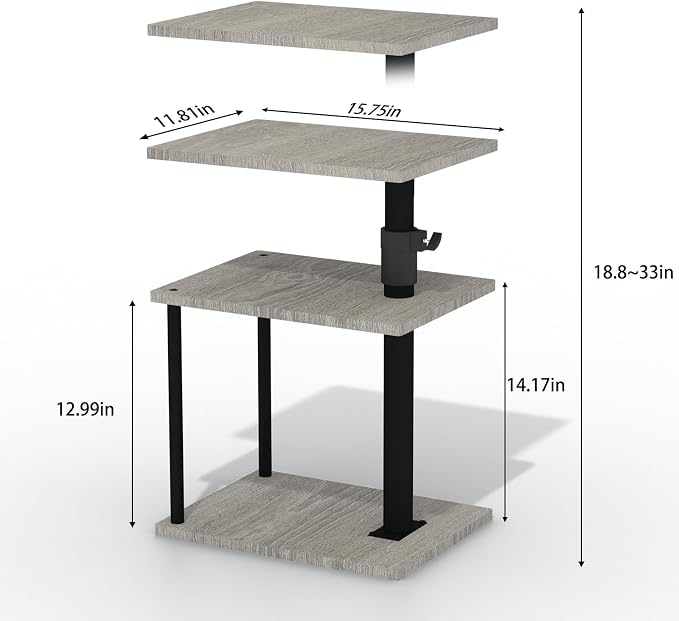 Faesun Swivel Side Table for Couch Arm, Adjustable C End Table for Recliner or - Image 2