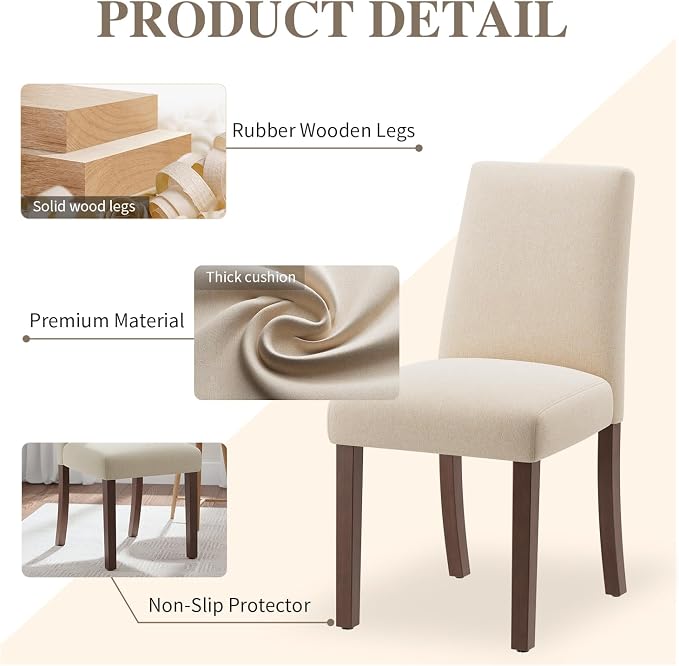 Dining Chairs Set of 4, Modern Dining Room Chairs - Image 3