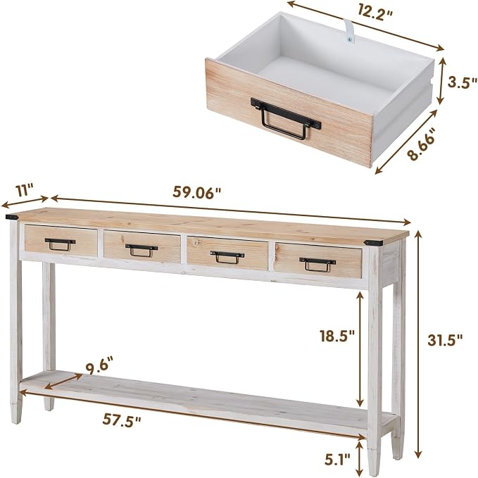 RUSTOWN Farmhouse Console Table - Image 3