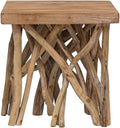 Coffee Table Brown Mixed Recycled Wood Small Rustic Living Room Table Durable by Unknown