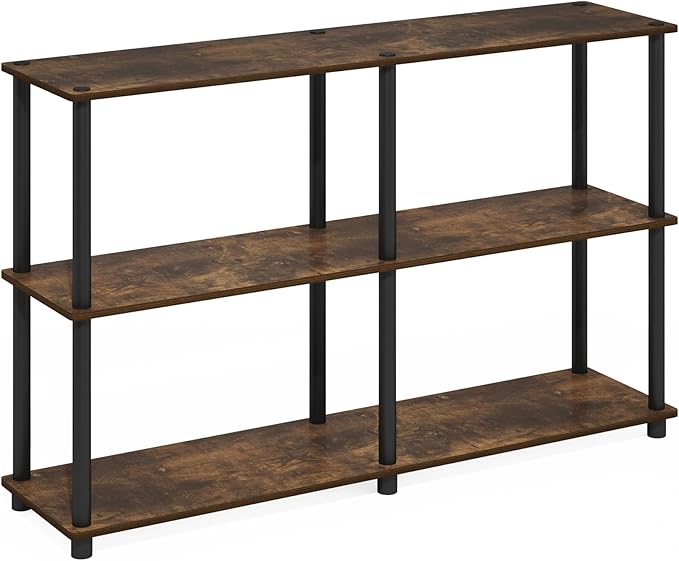 Furinno Turn-N-Tube Storage Shelves, 3-Tier 47.4 Wide Book Shelf, Corner Shelf - Image 5