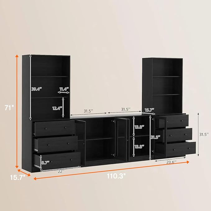 TUSY 71" Large TV Stand Set - Image 2