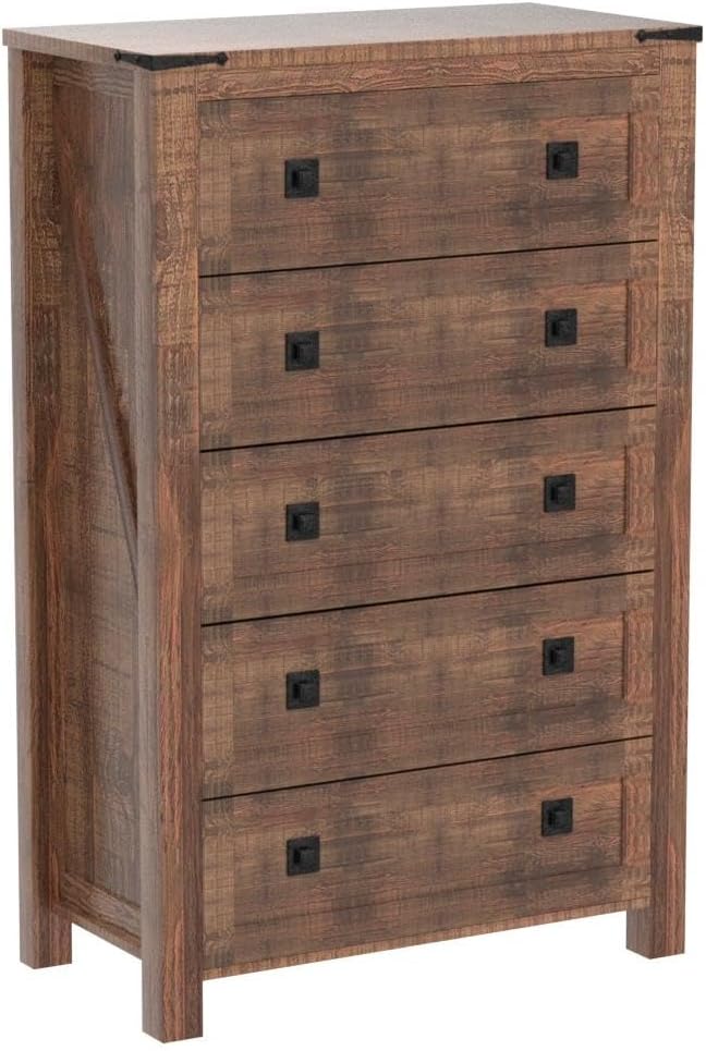 T4TREAM Farmhouse 5 Drawers Dresser Chests - Image 4