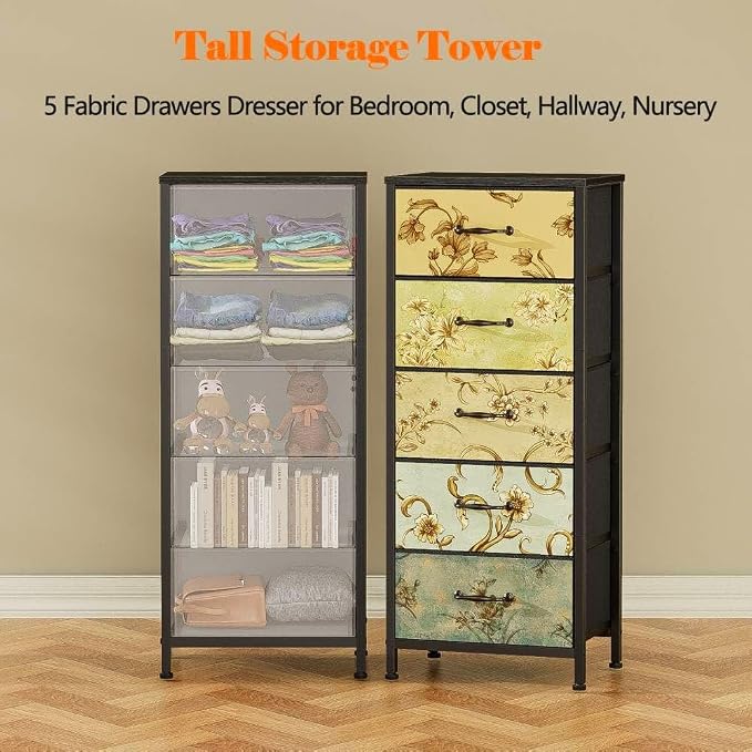 Furnulem Vertical Dresser for Bedroom, Tall Skinny Storage Tower - Image 6