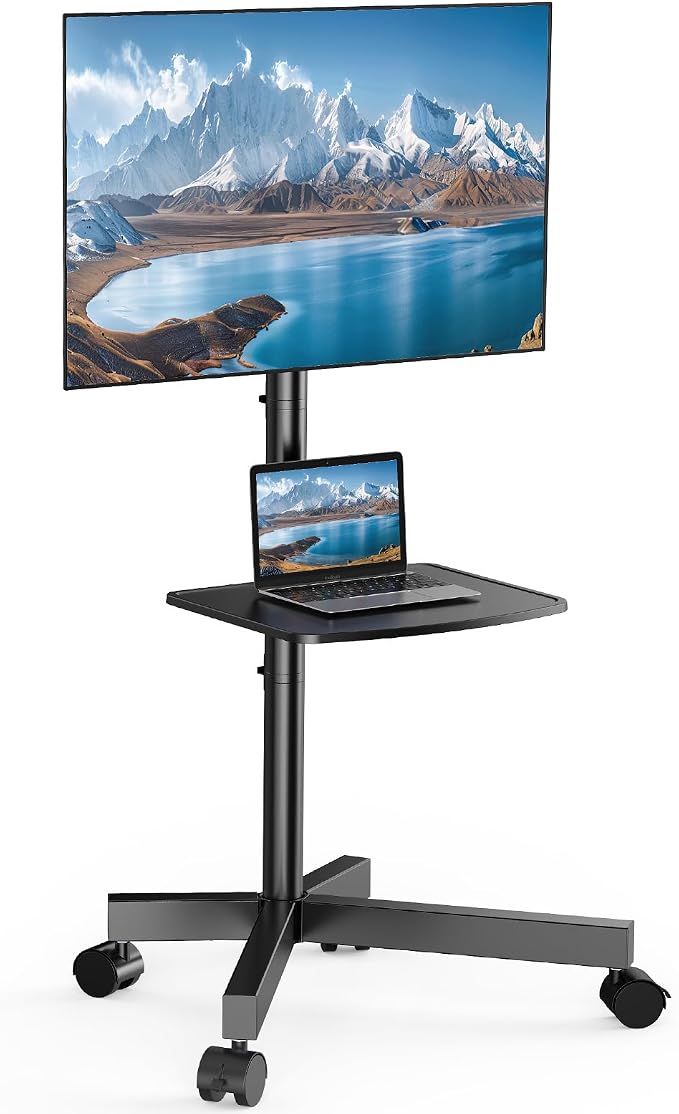 PERLESMITH Rolling TV Stand for 23-63 Inch Flat/Curved Screen TVs up to 88 lbs - Image 8