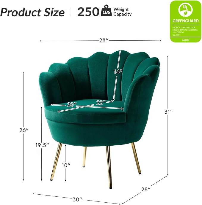 HULALA HOME Modern Velvet Accent Chair - Image 2