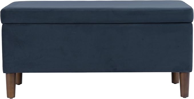 HomePop Malmo Decorative Storage Bench -Blue Velvet - Image 9