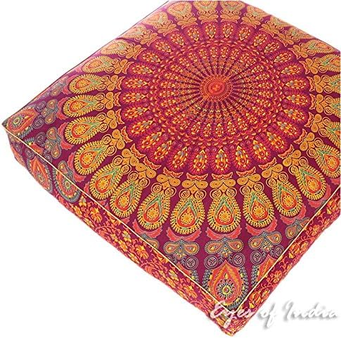Mandala Floor Pillow Cover Meditation Cushion Seating Throw Hippie Round - Image 7