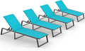 Aluminum Chaise Lounge Chair Outdoor, Foldable& No Assembly Patio Pool Lounge by Oasbira