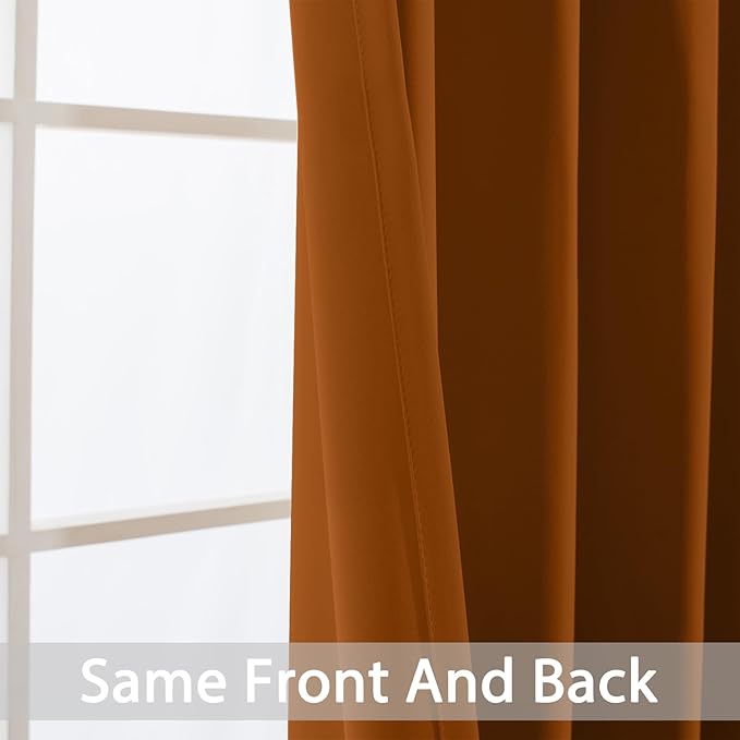 Yakamok Burnt Orange Blackout Curtains - Image 3