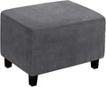 Ottoman Cover, Stretch Rectangle Velvet Ottoman Slipcovers of Foot Stool by LiveGo