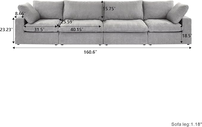 Cloud Modular Sectional Sofa Couch, Minimalist Deep Sofa Couches, Sofa Covers - Image 2