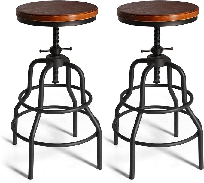 LOKKHAN Vintage Industrial Barstools by LOKKHAN