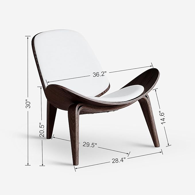 OAKHAM Shell Chair for Living Room, Ergonomic Plywood Accent Mid Century Modern - Image 2