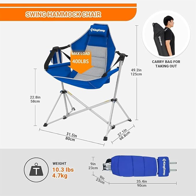 KingCamp Hammock Camping Chair, Swinging Portable Camp Chairs - Image 3