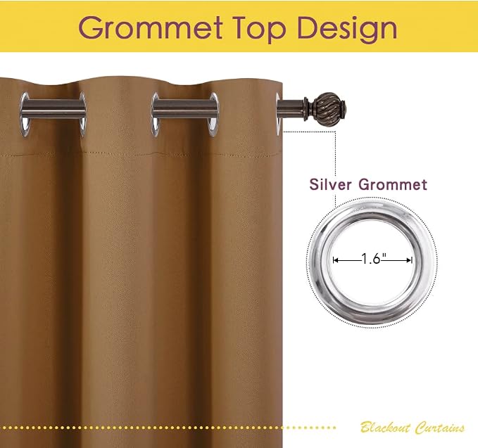 NICETOWN Sleek Blackout Curtains 48 inches Length - Image 3
