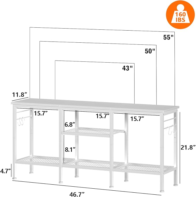 Furologee TV Stand for TVs up to 55 Inch, Entertainment Center - Image 2