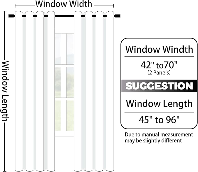 Yakamok 100% Blackout Curtains 63 Inch Length 2 Layers, Light Blocking Thermal - Image 7