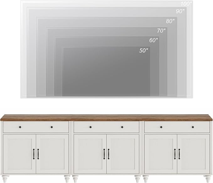 WAMAPT Buffet Cabinet with 6 Doors and 3 Drawers, Large Coffee Bar Table Wood - Image 7