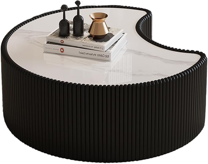 Modern Nesting Coffee Table Set of 2, Creative Moon Coffee and End Table Set - Image 8