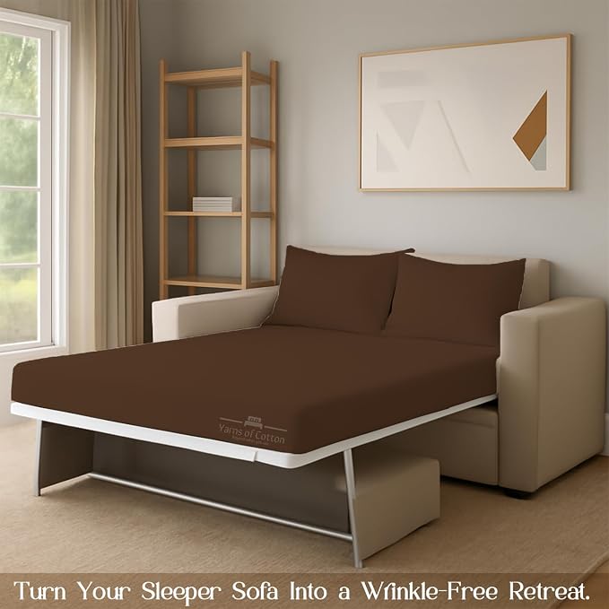 Sleeper Sofa Bed Sheet, 100% Cotton 400 Thread Count, 4 Piece Set, Deep Pocket - Image 7