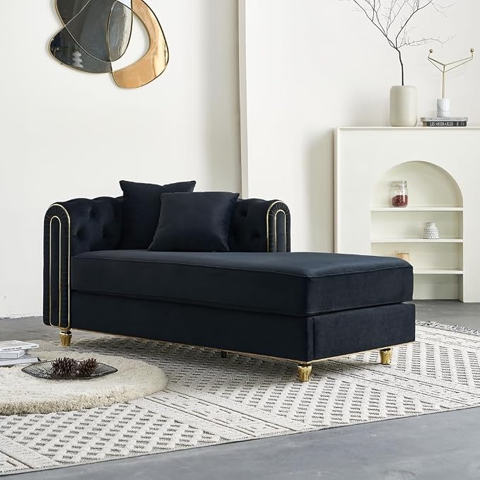 Luxury Velvet Chaise Lounger by Unknown