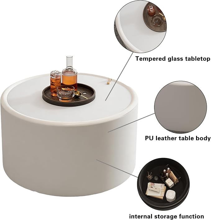 SSLine Set of 2 White Round Nesting Coffee Tables - Image 5