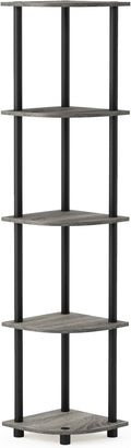 Furinno TURN-N-TUBE Corner Shelf, 5-Tier Corner Bookshelf, Open Storage Shelves by Furinno-FitsYourSpaceFitsYourBudget